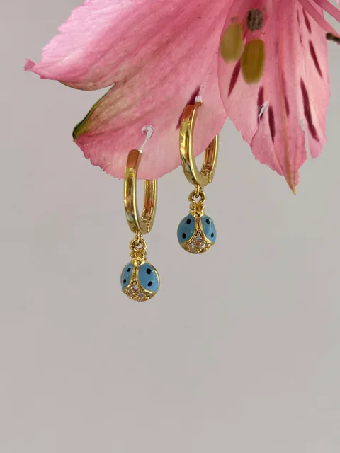 Aretes Mariquita Celeste Gold