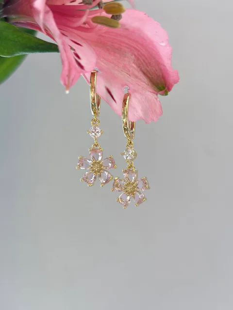 Aretes Flor de Cerezo Rosa